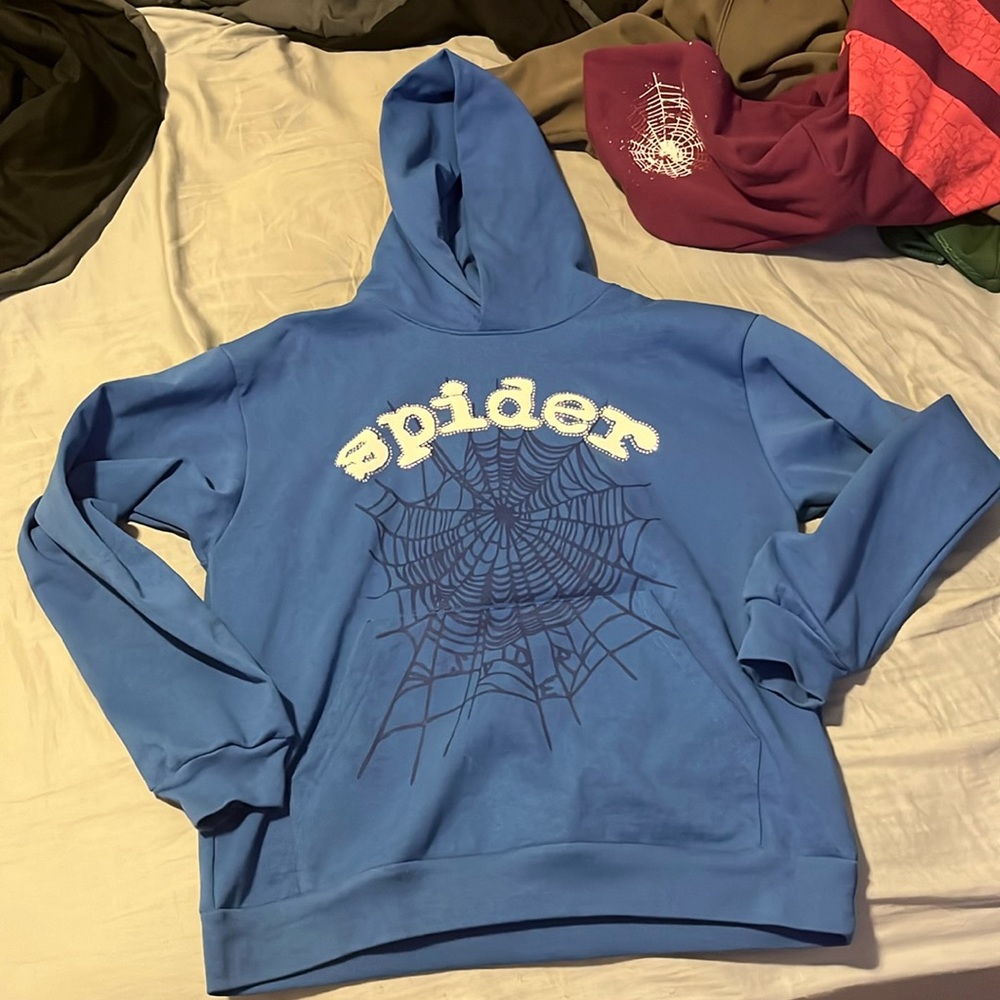 Blue sp5der hoodie, friends and family